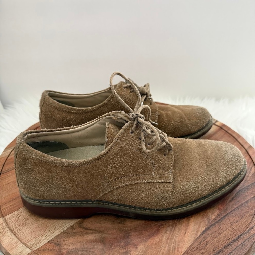 GH Bass &‎ Co Pasadena Mens Suede Oxford Dress Shoes Tan Brown Size 8.5 D
